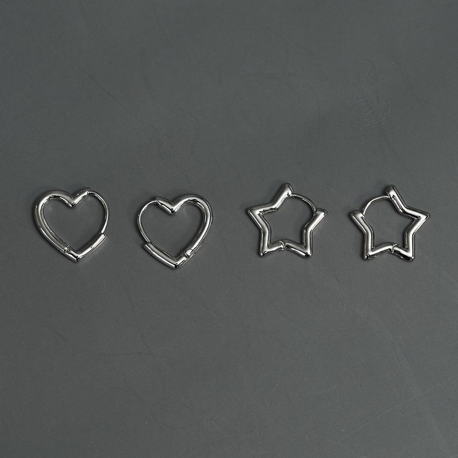 ハートと星 ワンタッチ ピアス - 4MiLi (フォーミリ)