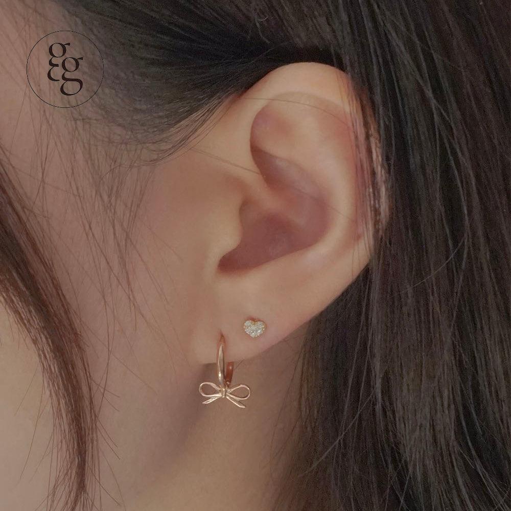 14k plumpy cubic heart piercing 21G - 4MiLi (フォーミリ)