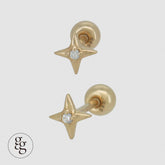 14k starlight cubic piercing 20G