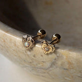 14k vintage heart stone piercing (2type) 21G