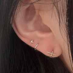 14k tina stick one touch earrings (1 pair)