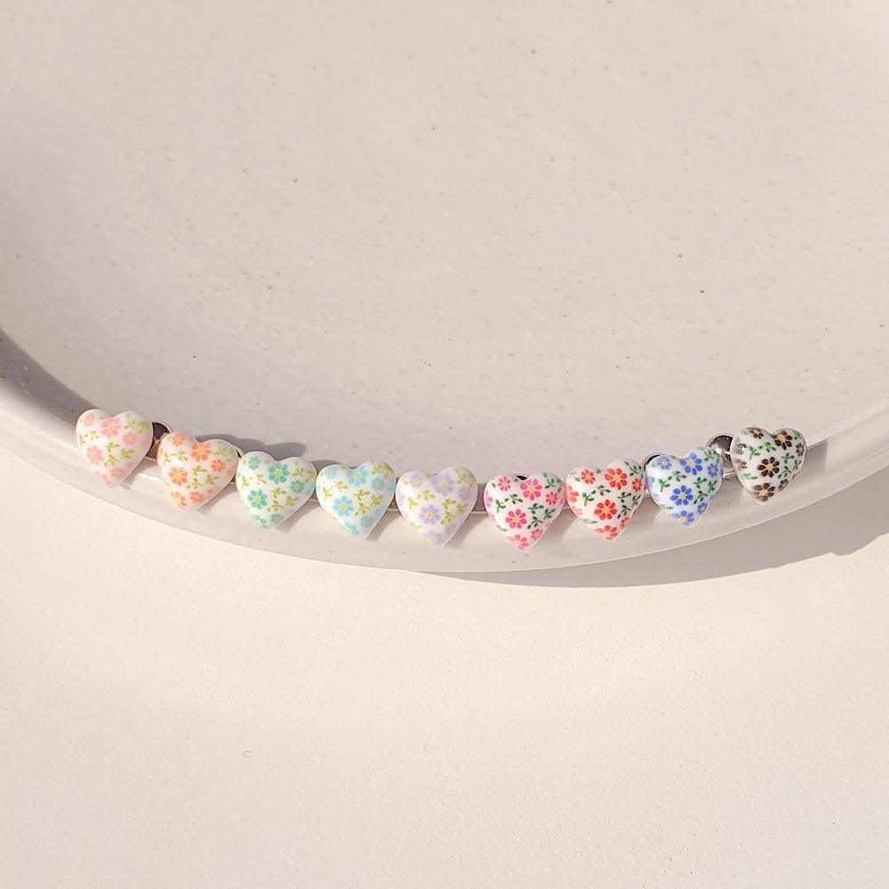 フラワーパターンハート ピアッシング (9Color) - 4MiLi (フォーミリ)