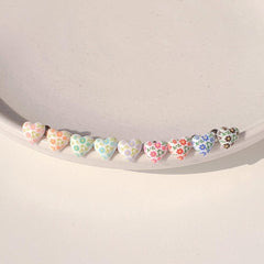 フラワーパターンハート ピアッシング (9Color) - 4MiLi (フォーミリ)