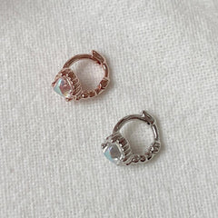 Mini AB Heart Cubic Ring Earrings 18G (1mm)