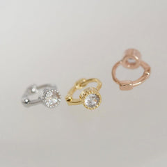 Daily Round Cubic Ring Earrings (3Colors)