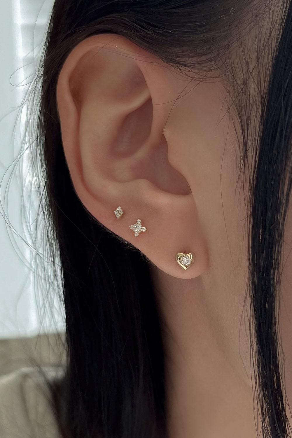 14k mini dia cubic piercing - 4MiLi (フォーミリ)