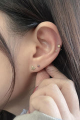 ต่างหูดอกไม้จิ๋ว 14k (2 แบบ) 21G