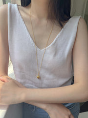 silver925 silver ball long necklace (2color) - 4MiLi (フォーミリ)