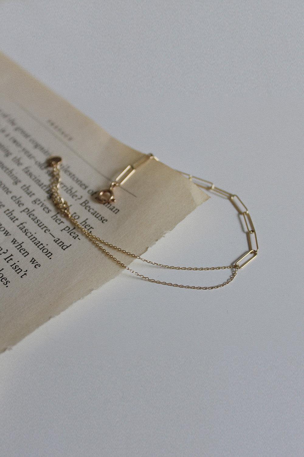 14k double chain half clip bracelet - 4MiLi (フォーミリ)