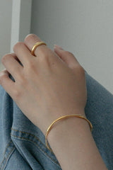 silver925 wave bangle bracelet (2color) - 4MiLi (フォーミリ)