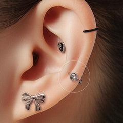 Daily Round Cubic Ring Earrings (3Colors)