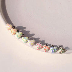 フラワーパターンハート ピアッシング (9Color) - 4MiLi (フォーミリ)