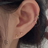 ต่างหูมินิมิเบสิค 14k แบบสัมผัสเดียว