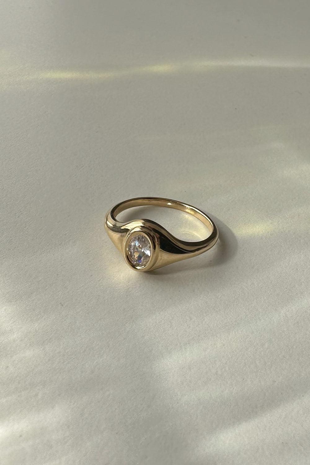 14k cubic oval bold ring - 4MiLi (フォーミリ)