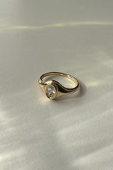 14k cubic oval bold ring - 4MiLi (フォーミリ)