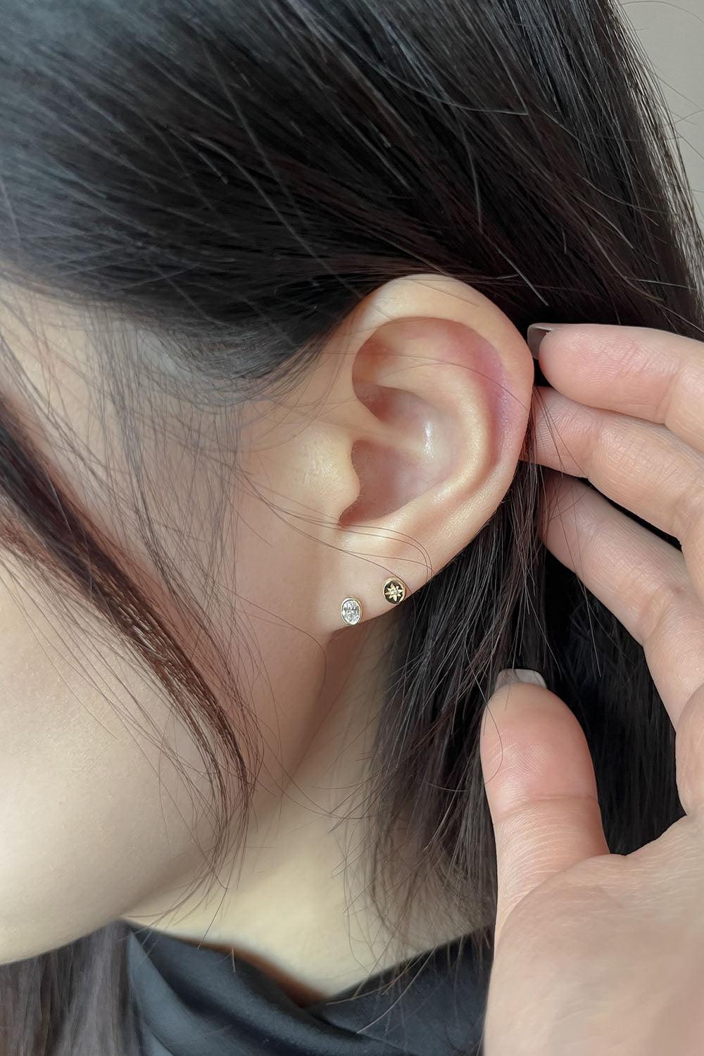 14k oval cubic piercing 21G - 4MiLi (フォーミリ)