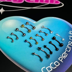 เจาะคิ้วด้วยบาร์เบลรูปกล้วยเหล็กผ่าตัด 16G