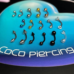 เจาะคิ้วด้วยบาร์เบลรูปกล้วยเหล็กผ่าตัด 16G