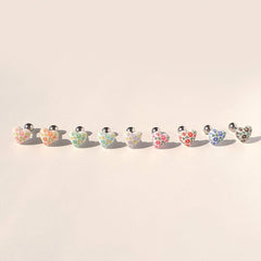 フラワーパターンハート ピアッシング (9Color) - 4MiLi (フォーミリ)