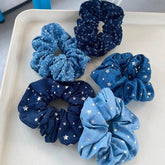 レトロ デニム スクランチー シュシュ (2type) - 4MiLi (フォーミリ)