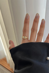 14k cubic oval bold ring - 4MiLi (フォーミリ)