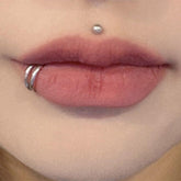 แหวนเจาะปากดีไซน์เส้นคู่ (5แบบ) เจาะร่างกาย 16G