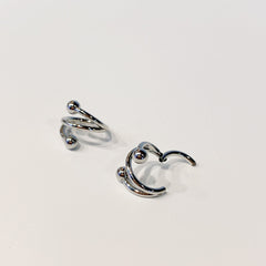 แหวนเจาะปากดีไซน์เส้นคู่ (5แบบ) เจาะร่างกาย 16G