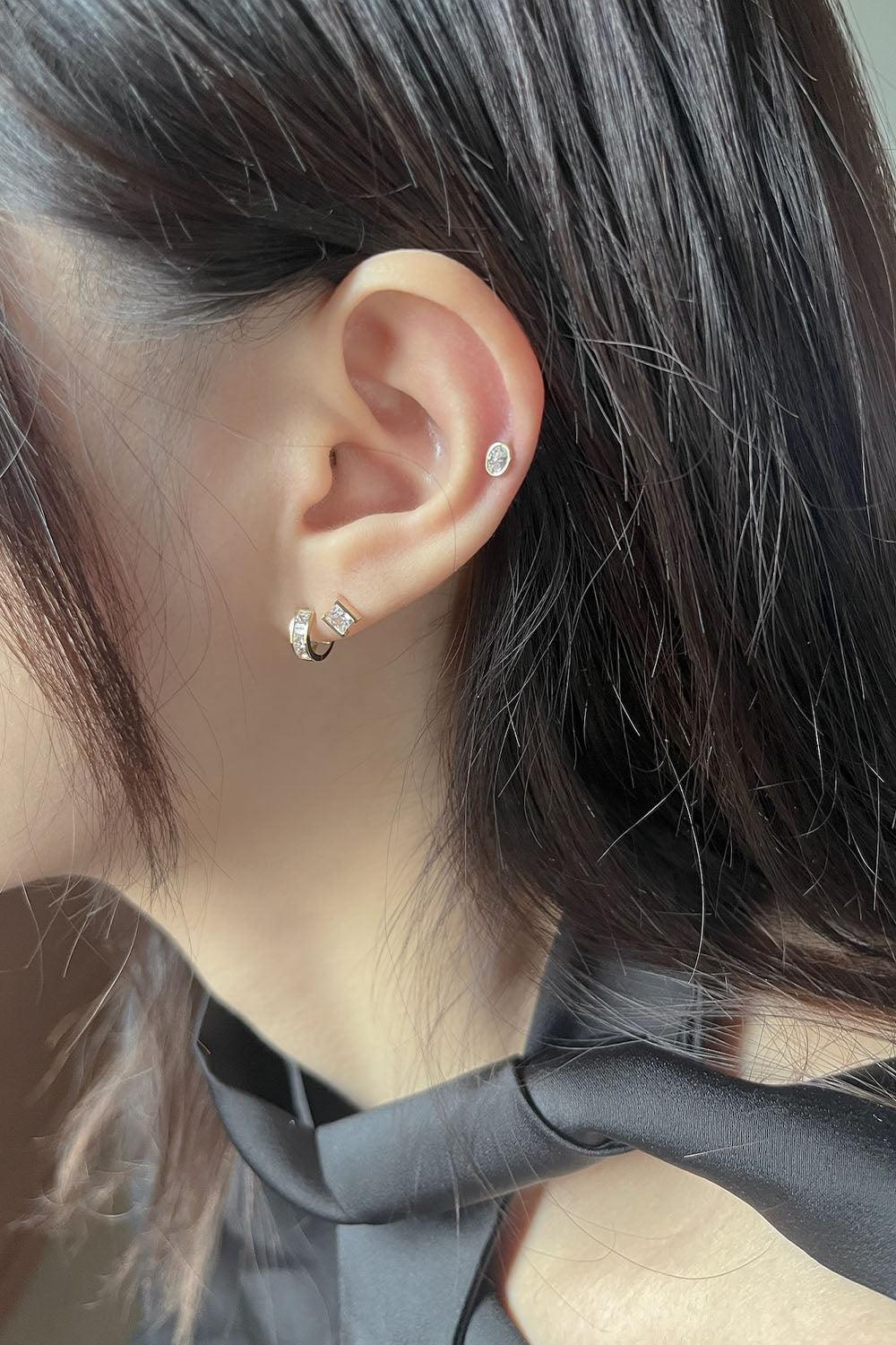 14k oval cubic piercing 21G - 4MiLi (フォーミリ)