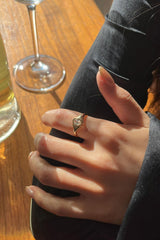 14k cubic oval bold ring - 4MiLi (フォーミリ)