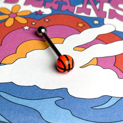 14G Pink Pistol Motif Gun Handgun Belly Button Piercing Banana Barbell