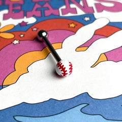 14G Pink Pistol Motif Gun Handgun Belly Button Piercing Banana Barbell