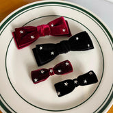 スワール スター ベルベット リボン ヘアピン (2Color/2Size) - 4MiLi (フォーミリ)