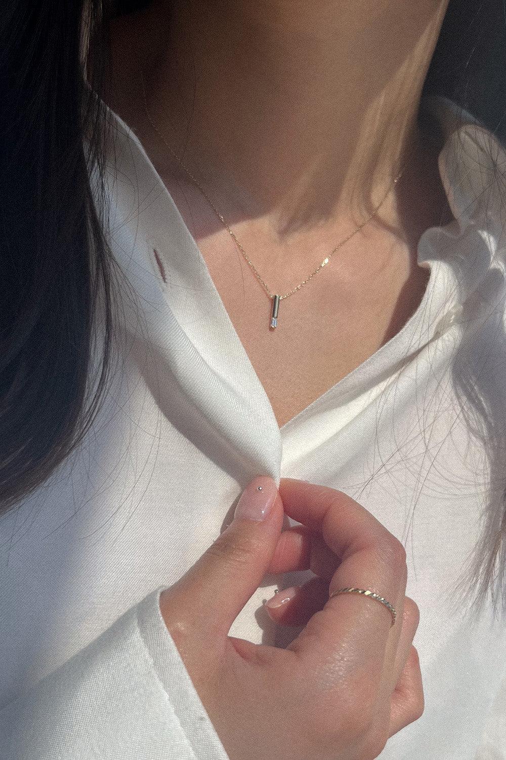 14k gold bar shine necklace - 4MiLi (フォーミリ)