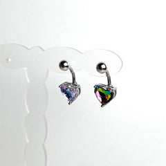 14G ティントグラデーションハート へそピアス バナナバーベル 3Color