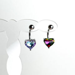 14G ティントグラデーションハート へそピアス バナナバーベル 3Color