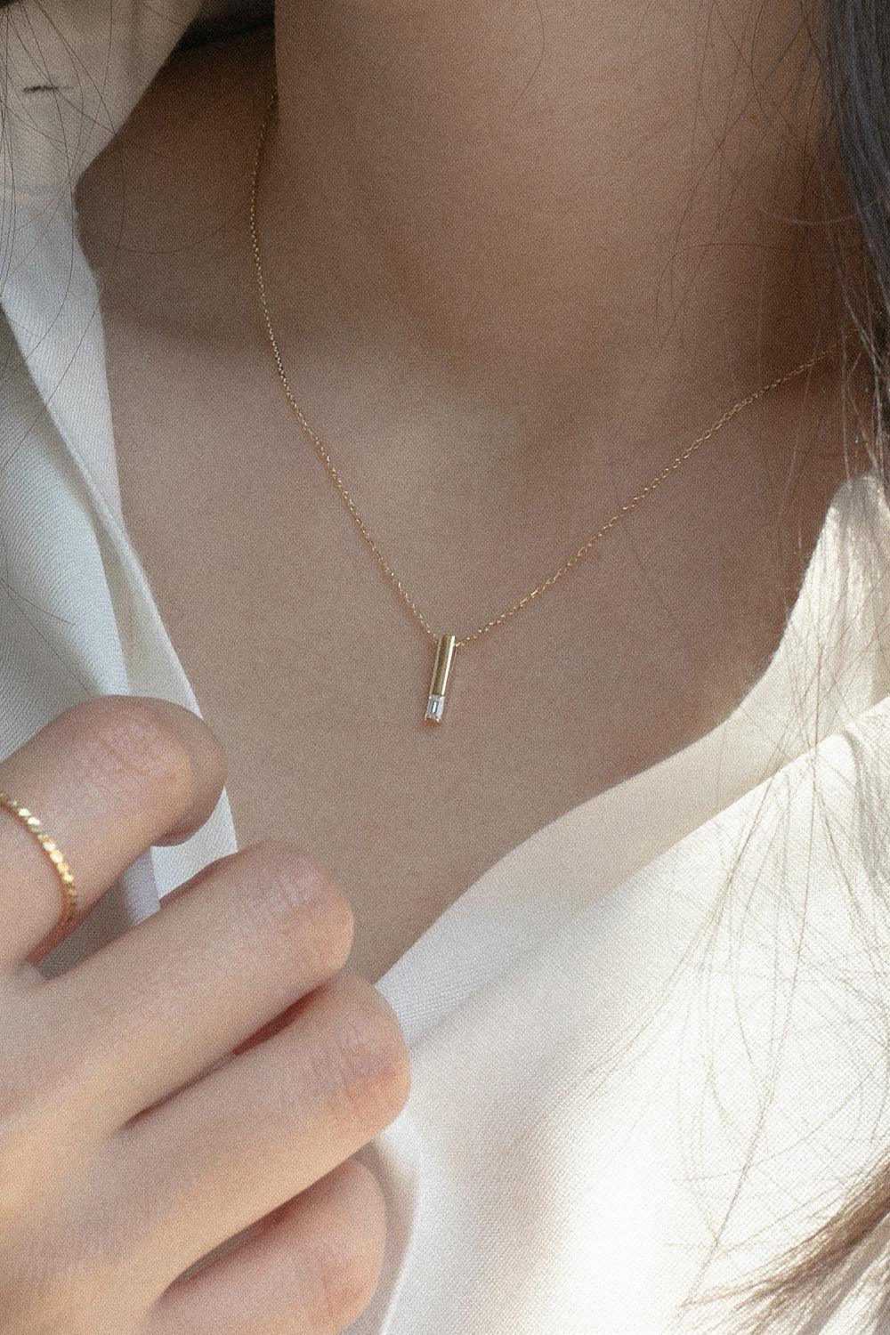 14k gold bar shine necklace - 4MiLi (フォーミリ)