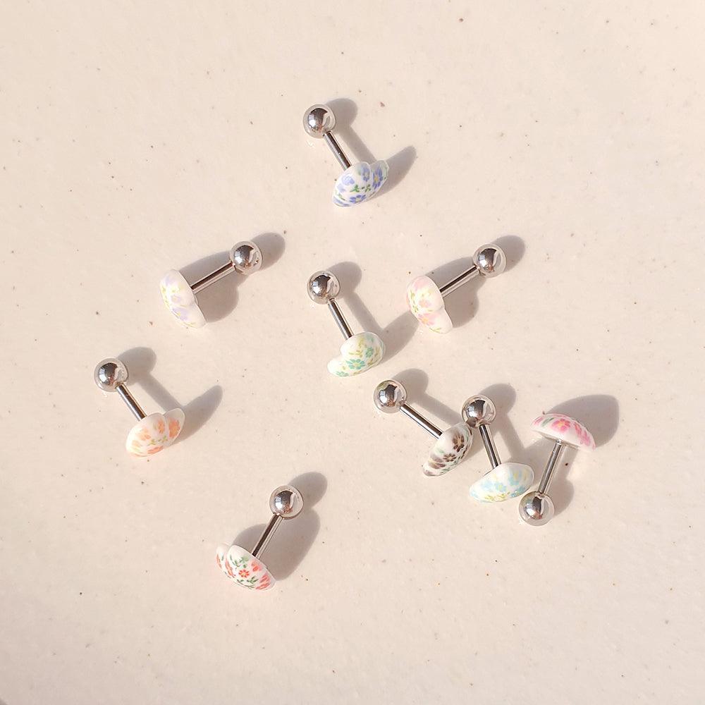 フラワーパターンハート ピアッシング (9Color) - 4MiLi (フォーミリ)