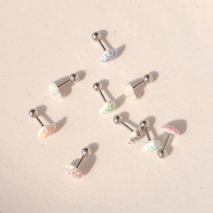 フラワーパターンハート ピアッシング (9Color) - 4MiLi (フォーミリ)