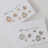 グラス レイヤード ピアス セット (2Color) - 4MiLi (フォーミリ)