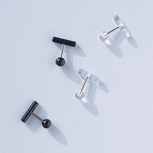 スティックバー ブラック&クリア ピアッシング (2Color) - 4MiLi (フォーミリ)