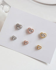 クリスタル ハート(ピアス/ピアッシング) 3 color / 2 size - 4MiLi (フォーミリ)