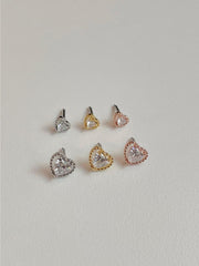 クリスタル ハート(ピアス/ピアッシング) 3 color / 2 size - 4MiLi (フォーミリ)