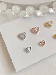 クリスタル ハート(ピアス/ピアッシング) 3 color / 2 size - 4MiLi (フォーミリ)