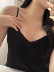 Ribbon Slide Snake Chain Necklace (2Colors) 2WAY