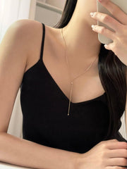 Ribbon Slide Snake Chain Necklace (2Colors) 2WAY