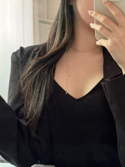 Ribbon Slide Snake Chain Necklace (2Colors) 2WAY