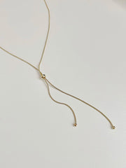Ribbon Slide Snake Chain Necklace (2Colors) 2WAY
