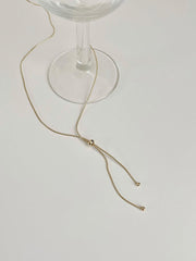 Ribbon Slide Snake Chain Necklace (2Colors) 2WAY