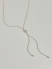 Ribbon Slide Snake Chain Necklace (2Colors) 2WAY