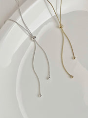 Ribbon Slide Snake Chain Necklace (2Colors) 2WAY